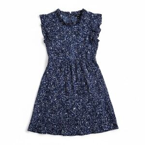 AQUA Floral Ruffle Dress Large NWT Puff Sleeve Tiered Polyester